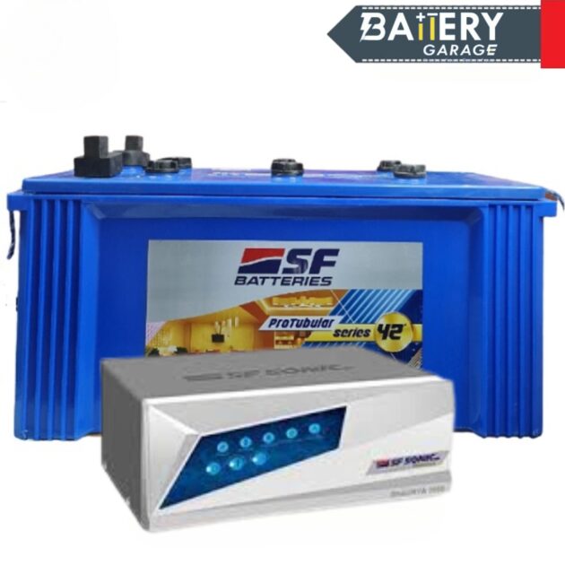 SF BATTERIES FLATE PLATE BATTERY + SQUREWAVE INVERTER COMBO